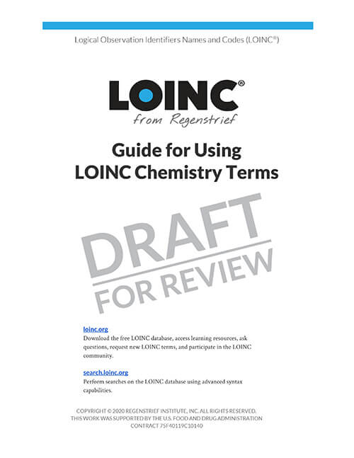 Guide for Using LOINC Chemistry Terms