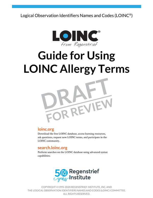 Guide for Using LOINC Allergy Terms