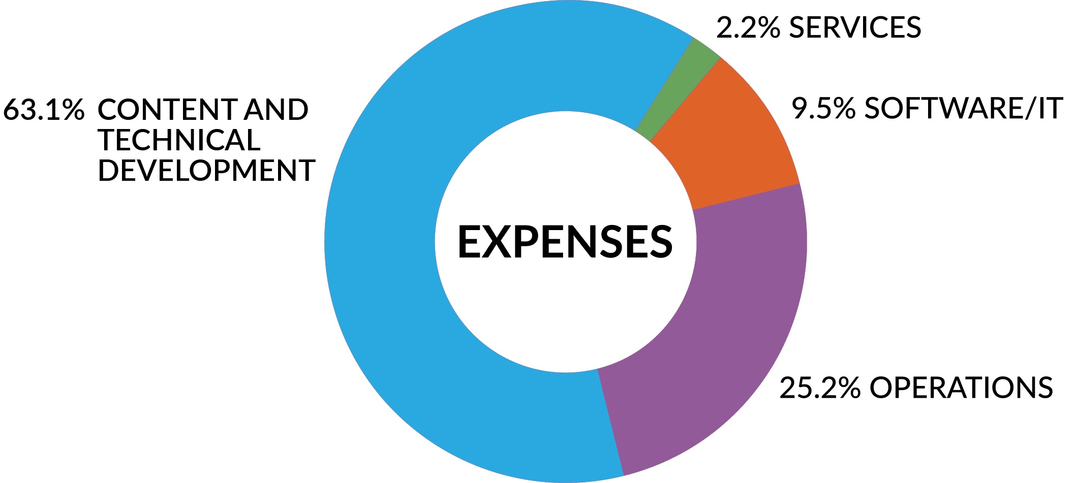 Pie chart detailing LOINC expenses in 2020